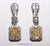 18k White and Yellow Gold Earrings with Fancy Yellow Diamonds