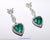 18k White Gold Diamond and Emerals Dangle Earrings