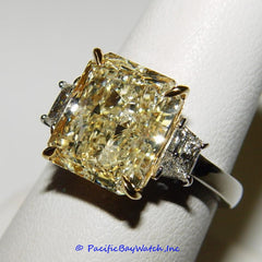 Platinum and Gold Ladies Fancy Yellow Diamond Ring