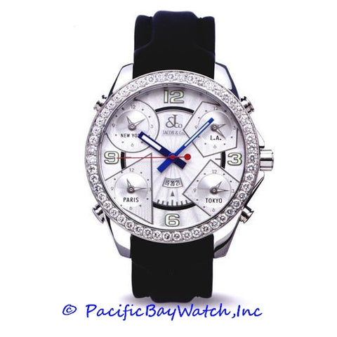 Jacob & Co. JC3-R Men's 5 Time Zone 5ct Bezel