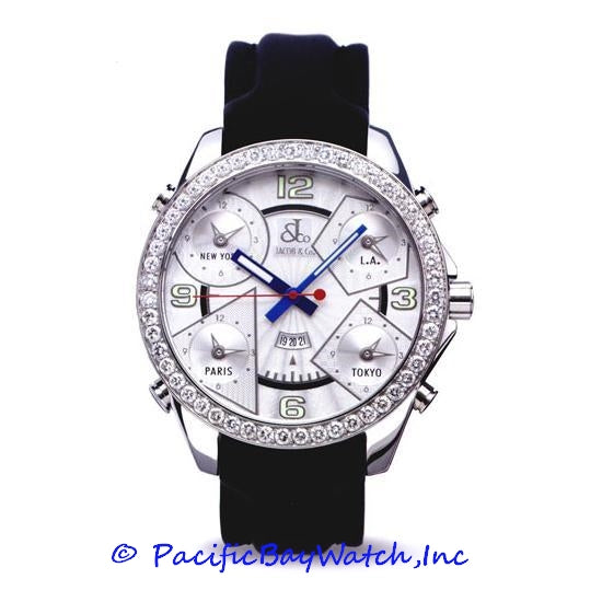 Jacob & Co. JC-3 Men's 5 Time Zone 3.25ct Bezel | Pacific Jacob & Co. JC-3 Men's 5 Time Zone 3.25ct Bezel | Pacific