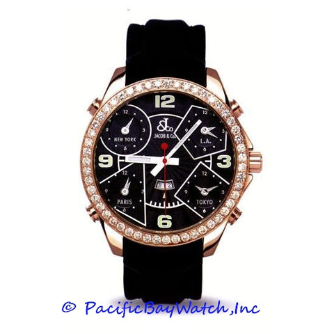 Jacob & Co. JC-9 Men's 5 Time Zone 3.25ct Bezel