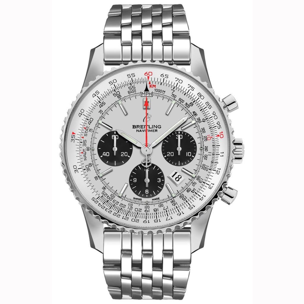 Breitling Navitimer 01 AB012012 BB01 chronograph chrono flyback deploy buckle crocodile leather strap Pacific Bay Watch