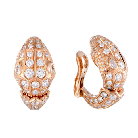 Bulgari Serpenti Diamond Half Hoop Earrings