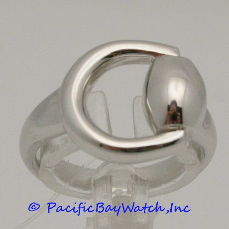 Ladies Ring By Gucci Horsebit White Gold 6 3/4 sz.