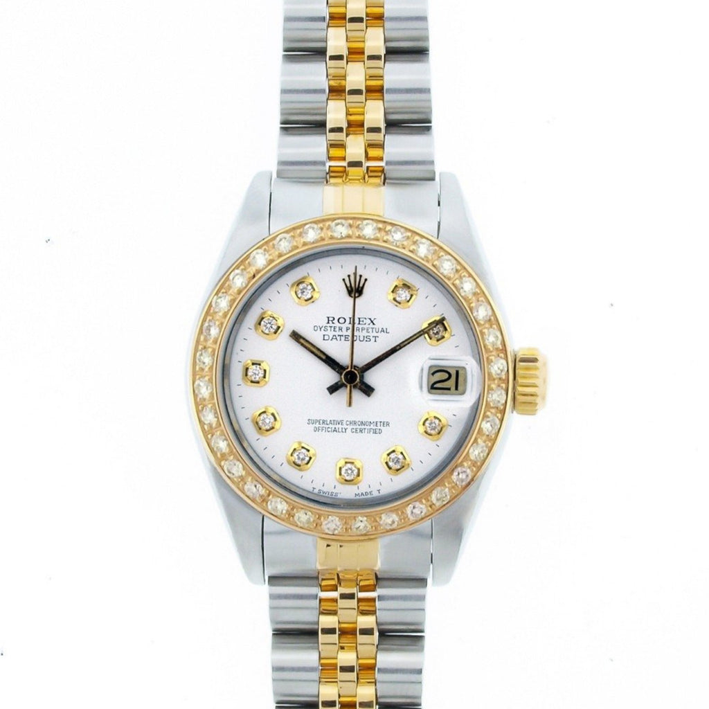 18K Yellow Gold Pre- Owned Rolex Oyster Perpetual DateJust (Brand New  Condition) -LA DIAMOND