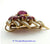 Van Cleef and Arpels 18K Yellow Gold 9 Stone Cab Ruby with Diamonds Brooch